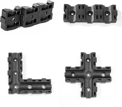 Recoil ZTM19 100 قطعة من وحدات تثبيت الكابل بسحاب، فتحات مزدوجة، مقاس 3/4 بوصة × 3/4 بوصة لسلك من 4 إلى 8 قياسات مع قاعدة مرساة لولبية، منظمات تثبيت سلك كابل معيارية لإدارة الكابلات، أسود in Kuwait