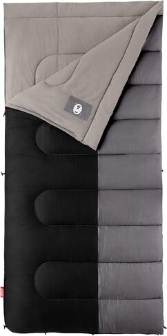 Coleman Biscayne Big & Tall 40°F Sleeping Bag, Fits Adults up to 6ft 4in Tall, No-Snag Zipper with Stuff Sack Included, Machine Washable in Saudi Arabia