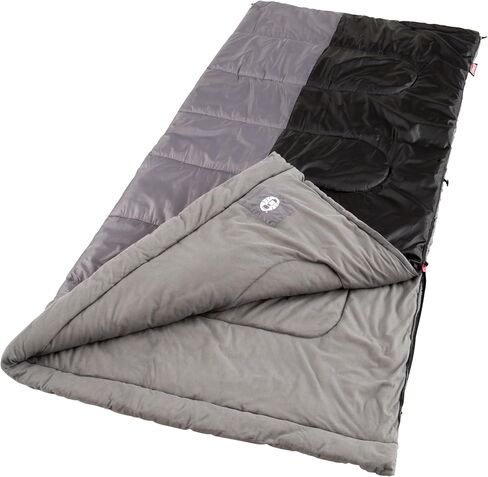 Coleman Biscayne Big & Tall 40°F Sleeping Bag, Fits Adults up to 6ft 4in Tall, No-Snag Zipper with Stuff Sack Included, Machine Washable in Saudi Arabia