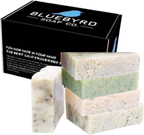 BLUEBYRD SOAP Men's Natural Bar Soap Gift Set (5 Bars) | Masculine Soap Bars Variety Pack - Bay Rum, Citrus Cedar Sage, Sandalwood, Frankincense, Exfoliating Pumice (Mens Original) in Saudi Arabia
