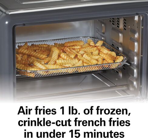 Hamilton Beach Air Fryer Countertop Toaster Oven with Sure-Crisp Technology, XL Capacity for 2 12" Pizzas, Two 9" x 13" Pans and 4 Rack Positions, Digital Controls, Grey (31390) in Saudi Arabia