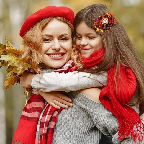 Fall Pumpkin Hair Bow Clips for Girls,Cute Handmade Happy Fall Colored Ribbon Bow Barrettes Alligator Hairpins Give Thanks Halloween Dress Outfit Decor Accessories Gift (B) in Saudi Arabia
