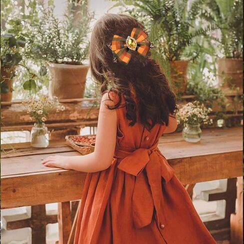 Fall Pumpkin Hair Bow Clips for Girls,Cute Handmade Happy Fall Colored Ribbon Bow Barrettes Alligator Hairpins Give Thanks Halloween Dress Outfit Decor Accessories Gift (B) in Saudi Arabia