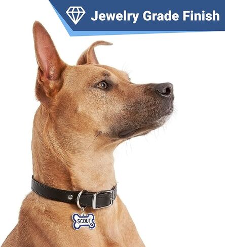 علامات معرف الحيوانات الأليفة على شكل عظمة من الفولاذ المقاوم للصدأ من GoTags مع تصميم مخالب ملونة، علامات مخصصة للكلاب والقطط، نقش مخصص مع ما يصل إلى 5 أسطر من النص على كلا الجانبين (عاجي، صغير) in Kuwait