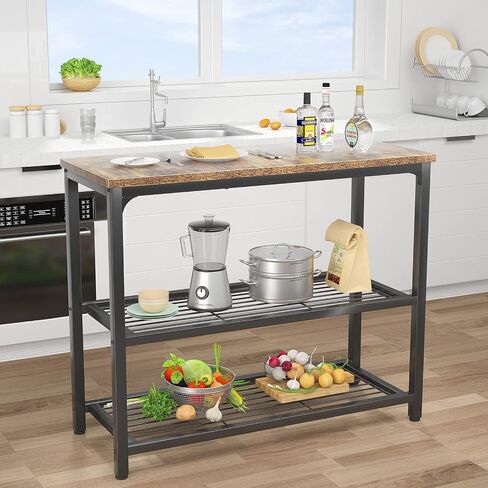 Ecoprsio Small Console Table, Sofa Table with Double Mesh Shelves, Industrial Entryway Table for Entryway, Hallway, Foyer, Front Hall, Sofa Couch, Living Room, Bar, Kitchen, 32 Inch, Rustic in Kuwait