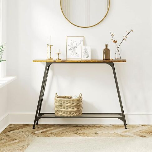 Console Sofa Table 41.7 in Entryway Table Industrial Modern Narrow Sofa Tables with Shelves 2-Tier Storage, Entrance Tall High Table for Hallway, Entryway,Bedroom & Living Room Furniture in Saudi Arabia