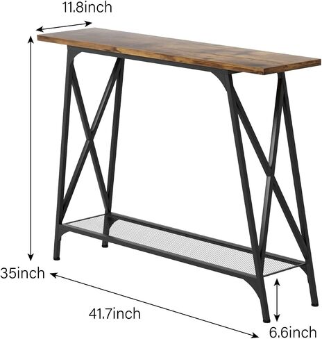 Console Sofa Table 41.7 in Entryway Table Industrial Modern Narrow Sofa Tables with Shelves 2-Tier Storage, Entrance Tall High Table for Hallway, Entryway,Bedroom & Living Room Furniture in Saudi Arabia