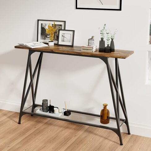 Console Sofa Table 41.7 in Entryway Table Industrial Modern Narrow Sofa Tables with Shelves 2-Tier Storage, Entrance Tall High Table for Hallway, Entryway,Bedroom & Living Room Furniture in Saudi Arabia