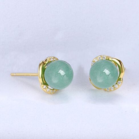 أقراط اليشم للنساء أو الرجال أقراط اليشم الأخضر 925 الفضة الاسترليني أقراط التاج، حظا سعيدا اليدوية اليشم أقراط هدية للتخرج عيد ميلاد الذكرى in Kuwait