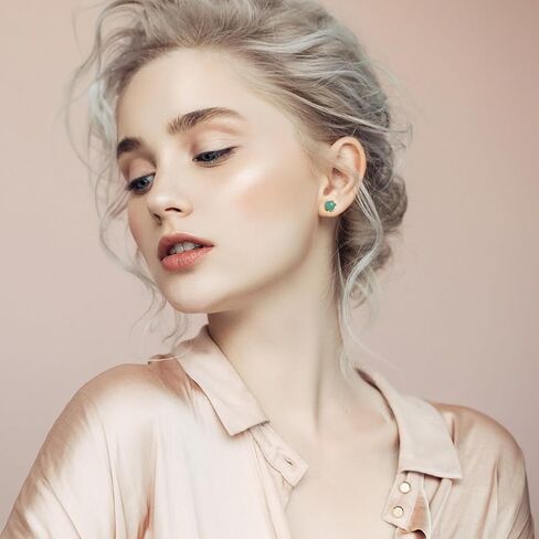 أقراط اليشم للنساء أو الرجال أقراط اليشم الأخضر 925 الفضة الاسترليني أقراط التاج، حظا سعيدا اليدوية اليشم أقراط هدية للتخرج عيد ميلاد الذكرى in Kuwait