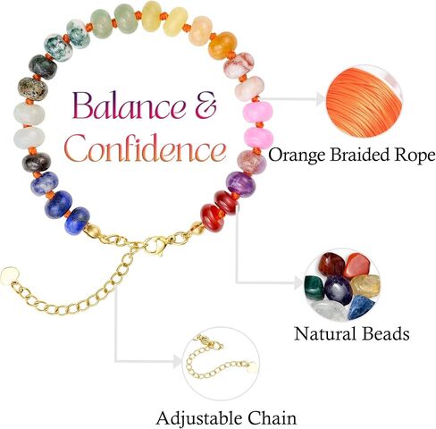 Bivei Beaded Bracelets Natural Gemstone Handmade Crystals Link Jewelry for Women Yoga Protection Calming Energy Anxiety Relax（Self-Love Bracelet） in Saudi Arabia