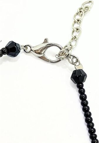 Black Bead Handmade Crystal Evil Eye Anklet Bracelet for Women Handmade Simple Waterproof Ankle Foot Bracelets for Women Handmade Minimalist Jewelry Adjustable (Design 7) in Saudi Arabia