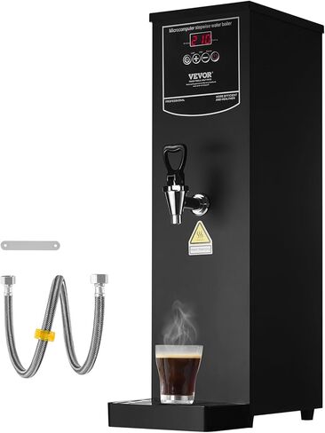 VEVOR Hot Water Dispenser, Commercial Water Boiler 1500W with 316 Stainless Steel Heating Tube, 50L/H Step-by-step Fast Heating Electric Water Warmer for Coffee Tea Restaurant Office, 15L in Saudi Arabia