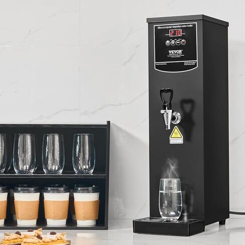 VEVOR Hot Water Dispenser, Commercial Water Boiler 1500W with 316 Stainless Steel Heating Tube, 50L/H Step-by-step Fast Heating Electric Water Warmer for Coffee Tea Restaurant Office, 15L in Saudi Arabia