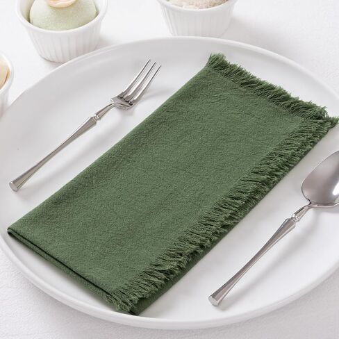 12 Pack Mixed Easter Color Cotton Linen Napkins with Fringe Spring Cloth Napkins Set of 12 Boho Handmade Dinner Napkins Bulk for Wedding Bridal Baby Boy Shower Party Decorations, 17 x 17 in Saudi Arabia