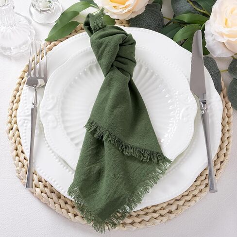 12 Pack Mixed Easter Color Cotton Linen Napkins with Fringe Spring Cloth Napkins Set of 12 Boho Handmade Dinner Napkins Bulk for Wedding Bridal Baby Boy Shower Party Decorations, 17 x 17 in Saudi Arabia