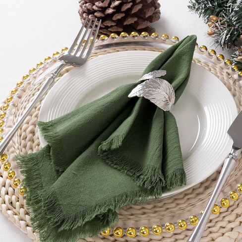 12 Pack Mixed Easter Color Cotton Linen Napkins with Fringe Spring Cloth Napkins Set of 12 Boho Handmade Dinner Napkins Bulk for Wedding Bridal Baby Boy Shower Party Decorations, 17 x 17 in Saudi Arabia