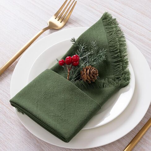 12 Pack Mixed Easter Color Cotton Linen Napkins with Fringe Spring Cloth Napkins Set of 12 Boho Handmade Dinner Napkins Bulk for Wedding Bridal Baby Boy Shower Party Decorations, 17 x 17 in Saudi Arabia