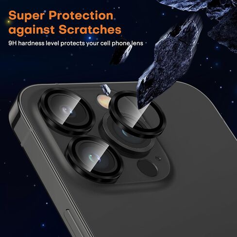 واقي عدسة الكاميرا OMOTON لهاتف iPhone 16 Pro Max/16 Pro، واقيات عدسات فردية رفيعة للغاية، صور عالية الوضوح، حلقة معدنية رفيعة للغاية من الألومنيوم، سهلة التركيب، مجموعتان in Saudi Arabia