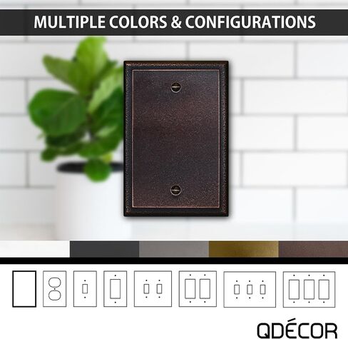 Questech Decor Single Rocker Light Switch Cover, 1-Gang Electrical Wall Plate, Single Switch Standard Size GFCI Receptacle Cover, Decorative Ambient Design, Bright White Polished, 3 Pack in Saudi Arabia
