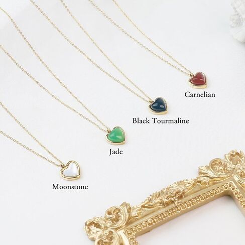 SmileBelle Red Heart Necklace Carnelian Necklace for Women, Red Stone Heart Pendant Necklace for Girls, Heart Jewelry as Cute Lover Necklace for Teen For Anniversary Birthday Gifts for Her in Saudi Arabia