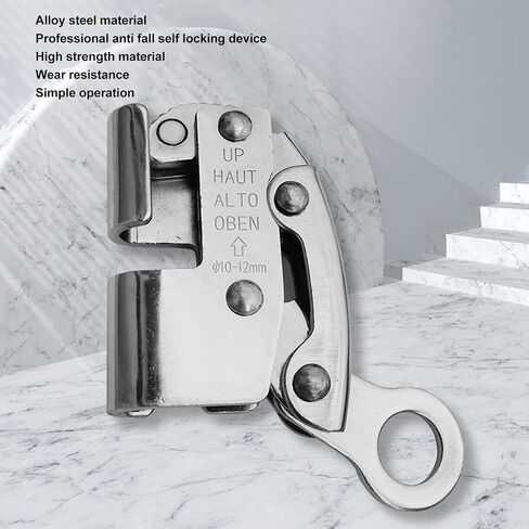 Tree Climbing Equipment Strong Load Capacity, Climbing Equipment with Builtin Spring, Rope Grab Round Hole Design, Via Ferrata Clamp Locking Tooth Convenient for Climbing in Saudi Arabia