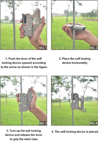 Tree Climbing Equipment Strong Load Capacity, Climbing Equipment with Builtin Spring, Rope Grab Round Hole Design, Via Ferrata Clamp Locking Tooth Convenient for Climbing in Saudi Arabia