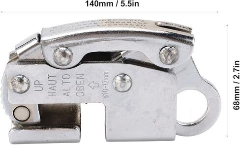 Tree Climbing Equipment Strong Load Capacity, Climbing Equipment with Builtin Spring, Rope Grab Round Hole Design, Via Ferrata Clamp Locking Tooth Convenient for Climbing in Saudi Arabia