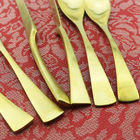24-Piece Flatware Set,Extra Thick Heavy Duty - 18/10 Stainless Steel Cutlery Sets,High Matte Black Finish Silverware Flatware Sets Service for 4,Use for Home,Kitchen Utensil Sets in Saudi Arabia