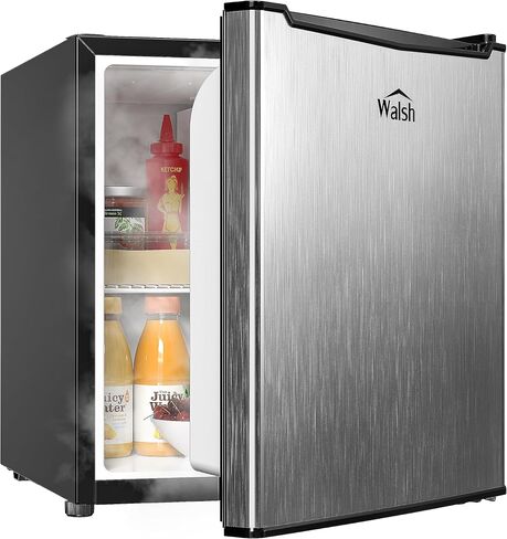 Walsh WSR31TBK Compact Refrigerator, Dual Door Fridge, Adjustable Mechanical Thermostat with True Freezer, Reversible Doors, 3.1 Cu.Ft, Black in Kuwait