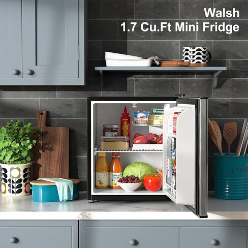 Walsh WSR31TBK Compact Refrigerator, Dual Door Fridge, Adjustable Mechanical Thermostat with True Freezer, Reversible Doors, 3.1 Cu.Ft, Black in Kuwait