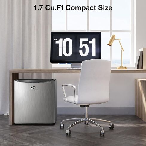Walsh WSR31TBK Compact Refrigerator, Dual Door Fridge, Adjustable Mechanical Thermostat with True Freezer, Reversible Doors, 3.1 Cu.Ft, Black in Kuwait