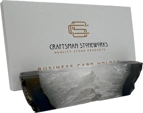 Blue Dyed Agate Business Card Holder for Desk Office and Home Decoration (Blue) in Saudi Arabia