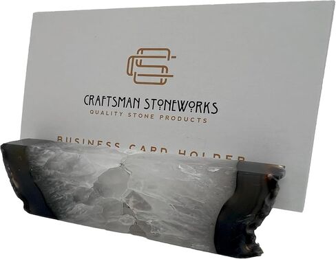 Blue Dyed Agate Business Card Holder for Desk Office and Home Decoration (Blue) in Saudi Arabia