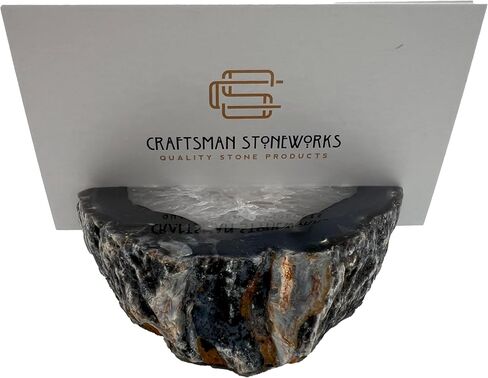 Blue Dyed Agate Business Card Holder for Desk Office and Home Decoration (Blue) in Saudi Arabia