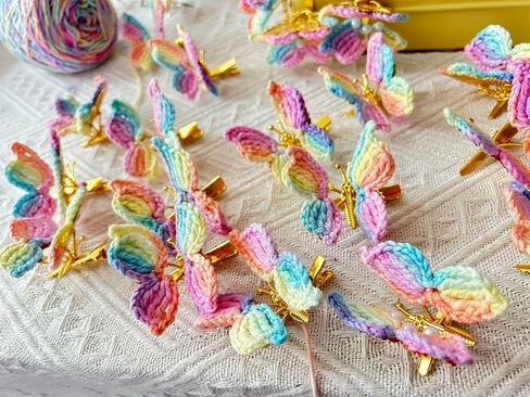 4 PCS Handmade Girls Hair Clips, Craft Crochet Cute Hair Barrettes, Green Series Hair Clips Manual Knitted Hair Pins Clip Hand-Woven, Fashion Hair Accessories for Girls Gift, Green in Saudi Arabia