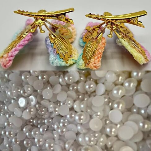 4 PCS Handmade Girls Hair Clips, Craft Crochet Cute Hair Barrettes, Green Series Hair Clips Manual Knitted Hair Pins Clip Hand-Woven, Fashion Hair Accessories for Girls Gift, Green in Saudi Arabia
