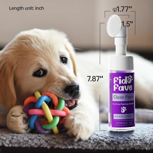 Cat Paw Cleaner No-Rinse Foaming Paw Cleaner with Silicone Brush for Dogs Foot Wash, Paw Care for Dogs, pH Balanced, Lavender Chamomile Scent, Dog Brush, Pet Supplies, Cat Shampoo 5fl oz in Saudi Arabia