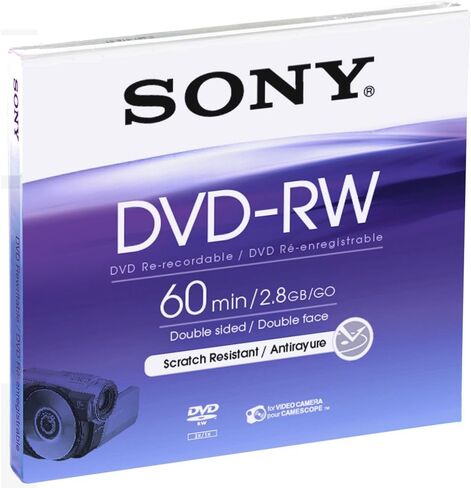 DVD-RW مزدوج الجوانب مقاس 8 سم من سوني مع لوحة تعليق - مفردة in Saudi Arabia