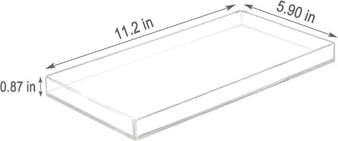 Bigfety Acrylic Bathroom Tray for Counter, Handmade Clear Trays Sturdy Organizer for Cup, Sponge, Soap, Plant (Medium, Clear) in Saudi Arabia