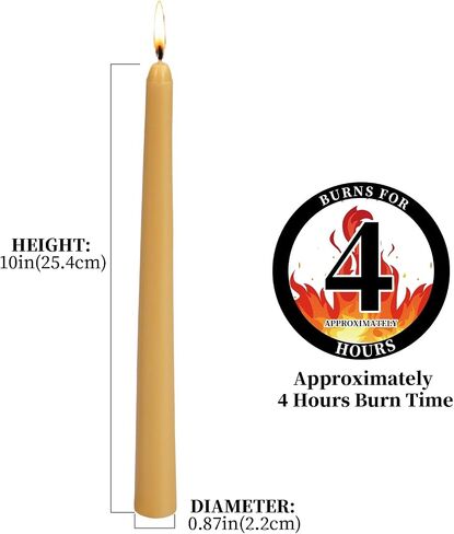 KONNI 0.87×10 Inch Black Taper Candles, Unscented and Smokeless Tall Candlesticks, 10 Pack Halloween Taper Candles with Cotton Wicks, Long Burning, Ideal for Weddings, Dinner Parties, and Home Décor in Kuwait