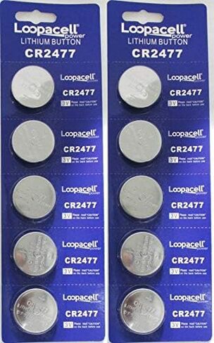LOOPACELL CR2477 3V Lithium Cell - 3V Long Lasting Coin Cell Battery - Button Battery Cell for Indoor & Outdoor Weather Station, Hygrometer, WiFi Thermometer, Polar FT7 Watch & More in Saudi Arabia