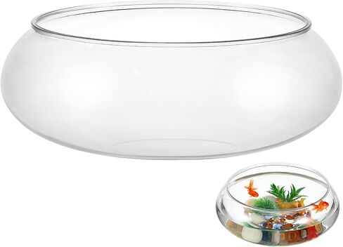 Milisten Glass Vase Bowl, Wide Mouth Flower Vase Round Terrarium, Small Fish Tank, Plastic Betta Tank, Hydroponic Vase Planter Floral Container Clear Fish Bowl for Table in Saudi Arabia