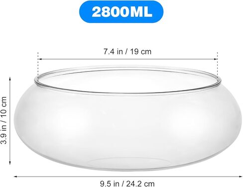 Milisten Glass Vase Bowl, Wide Mouth Flower Vase Round Terrarium, Small Fish Tank, Plastic Betta Tank, Hydroponic Vase Planter Floral Container Clear Fish Bowl for Table in Saudi Arabia