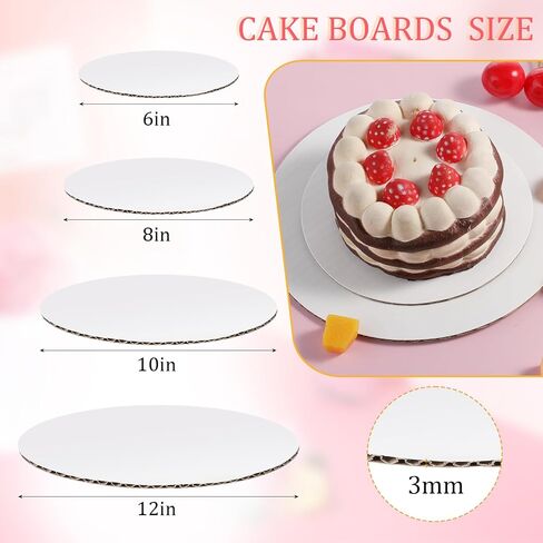 6pcs Cardboard Cake Rounds White Cake Boards 6, 8, 10 Inch Cake Board, 2 of Each Size Set,Cake Cardboard for Baking Cake, Wedding Birthday Cake, Dessert, Cake, Pizza Decorating and Exhibition in Saudi Arabia