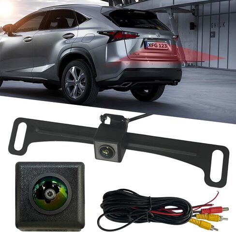 HD Back Up Camera for Cars, Metal Housing License Plate Reverse Camera with 170 Degree Wide View Angle, Clear Night Vision IP69K Waterproof Backup Camera for Car Vehicle, SUV, RV, Pickup and More in Saudi Arabia
