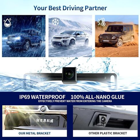 HD Back Up Camera for Cars, Metal Housing License Plate Reverse Camera with 170 Degree Wide View Angle, Clear Night Vision IP69K Waterproof Backup Camera for Car Vehicle, SUV, RV, Pickup and More in Saudi Arabia