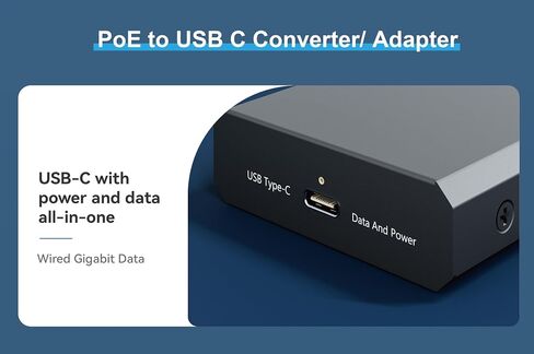 محول PROCET PoE إلى USB C بقدرة 60 وات جيجابت IEEE802.3bt PoE USB C ومحول نقل الشبكة للكمبيوتر اللوحي وأجهزة iPad وأجهزة الكمبيوتر المحمولة واللافتات الرقمية والأكشاك وأجهزة USB C in Saudi Arabia