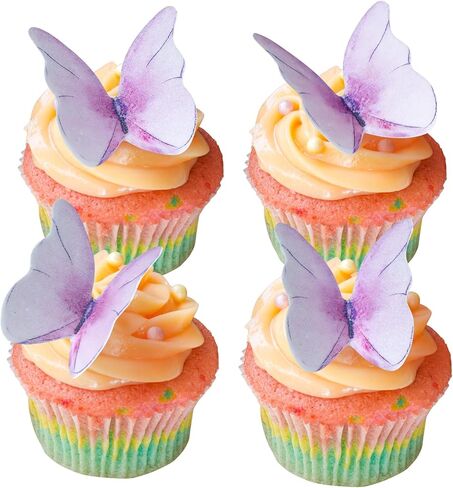 48 Pcs Edible Cake Decorations, Butterfly Cake Decorations, Butterfly Cupcake Toppers, Cake Decorating Supplies, Cupcake Toppers for Birthday, Wedding, Baby Shower (mix) in Saudi Arabia