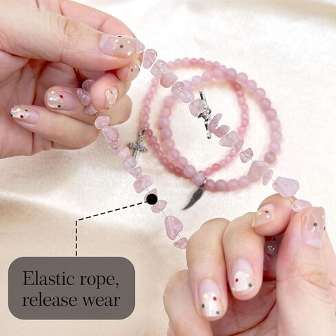 Rose Quartz Bracelets for Women 3Pcs Pink Quartz Bracelet Natural Stone Beaded Bracelets Handmade Stretch Gemstone Bracelet Healing Crystal Bracelet Healing Jewelry Gifts for Women Girls in Kuwait